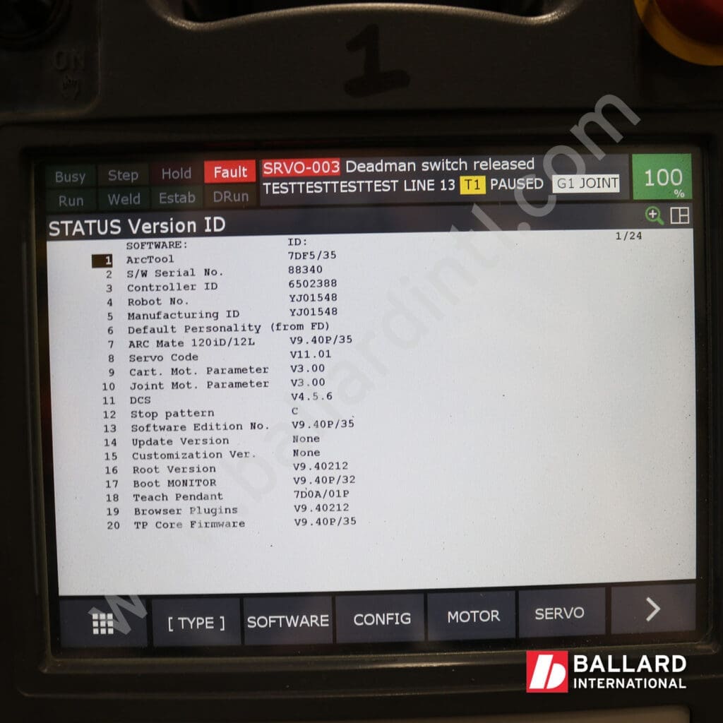 FANUC R30iB Plus teach pendant for New arc welding robot ArcMate 120iD/12L under power ArcTool key software options E186200