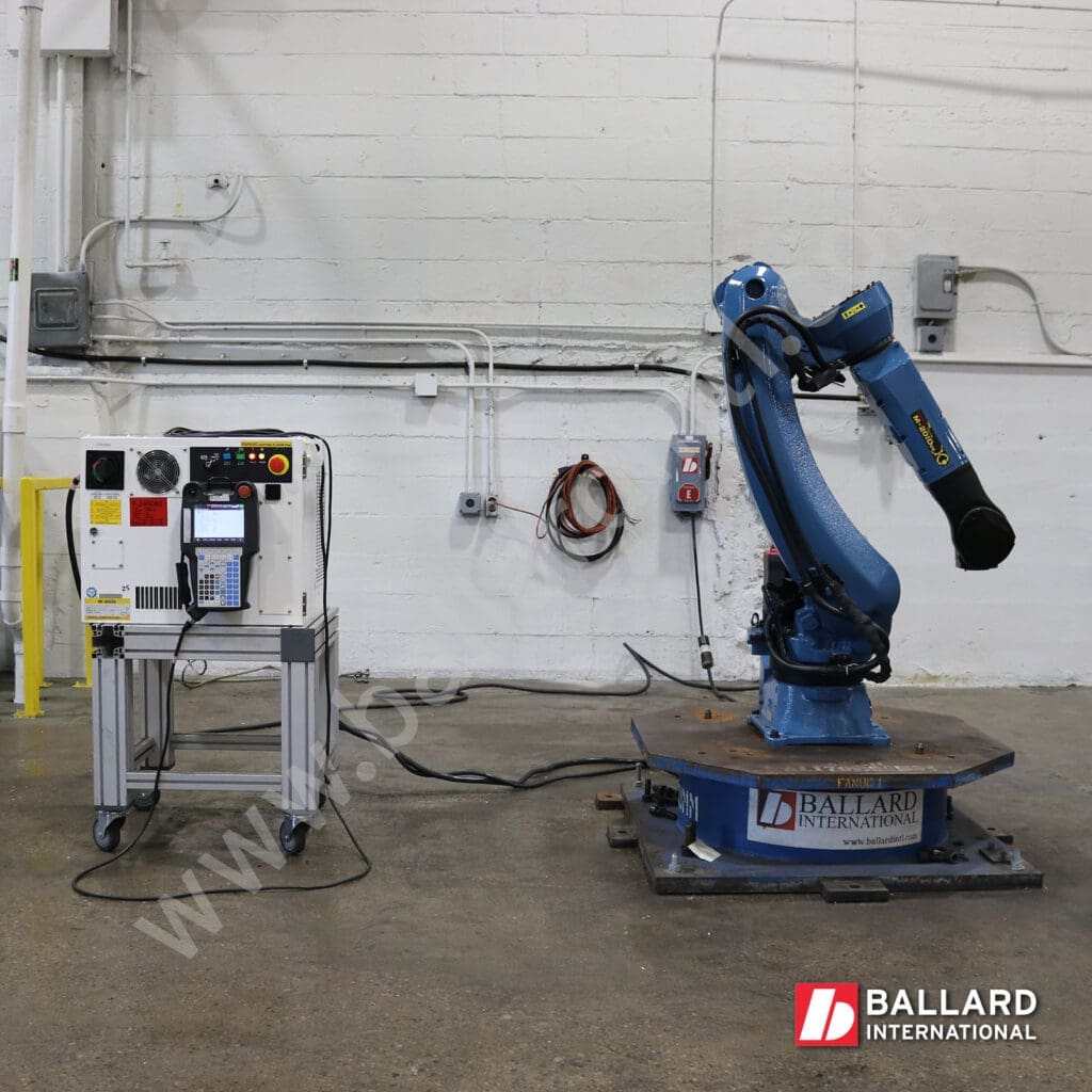 F245080 FANUC M-20iD/25 with R30iB Plus Controller, left facing view, used industrial robot under power