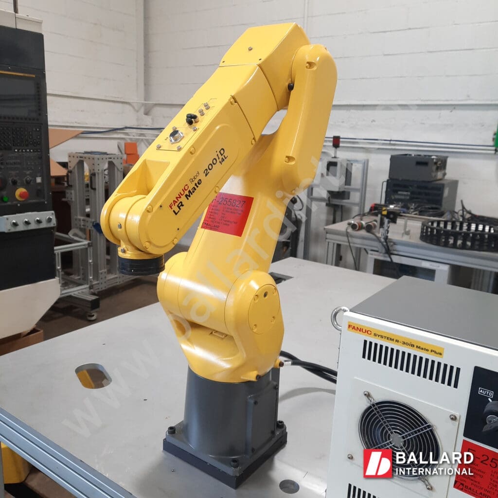 FANUC LR Mate 200iD/14L used industrial robot complete system including R30iB Mate Plus controller , cables and teach pendant F255827
