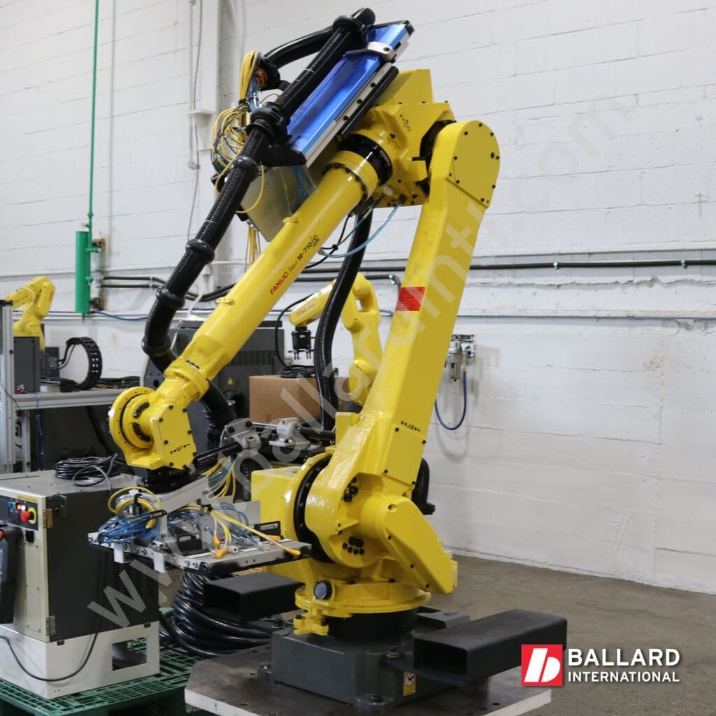 FANUC complete robot system M-710iC/45M with R30iB Plus controller teach pendant and dress package, used industrial robot F257817